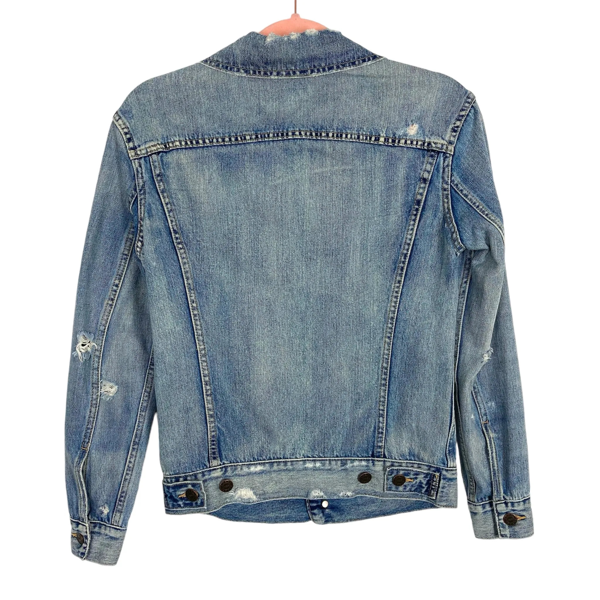 ABLE Distressed Denim Jacket- Size XS