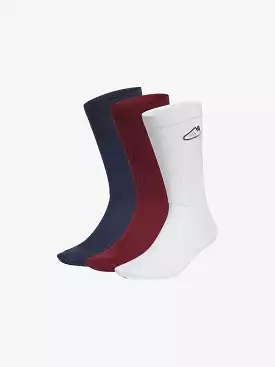 Adidas Crew Socks 3 Pack - Maroon / White / Shadow Navy