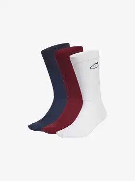 Adidas Crew Socks 3 Pack - Maroon / White / Shadow Navy