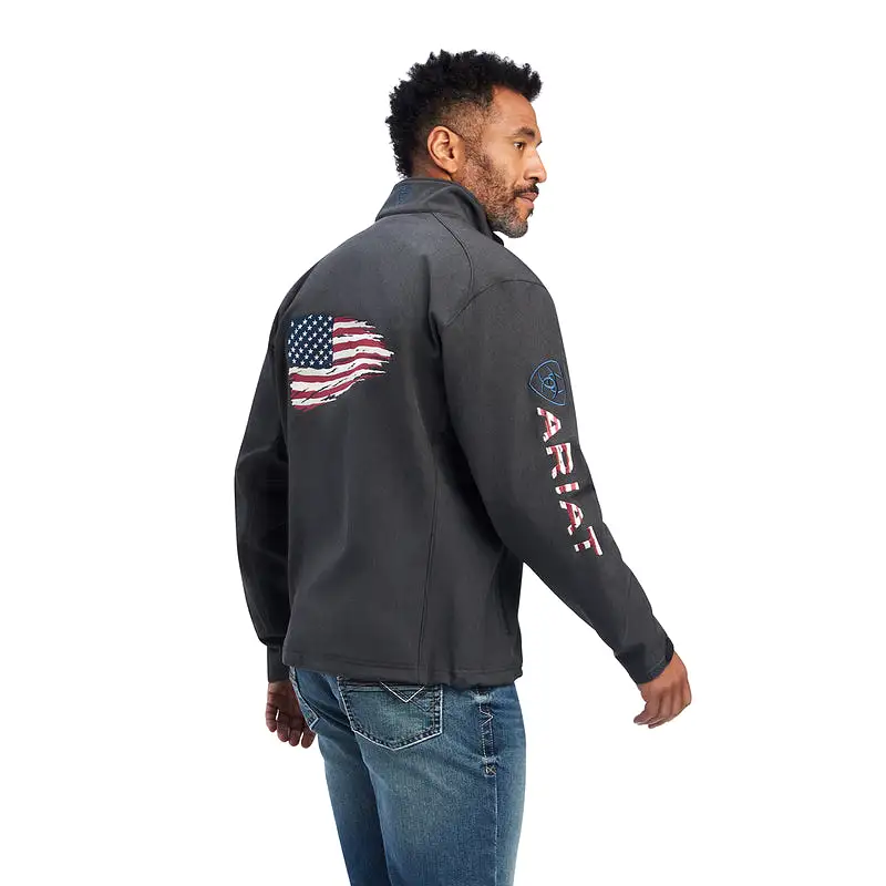 'Ariat' Men's Logo 2.0 Patriot Softshell Concealed Carry Jacket - Charcoal