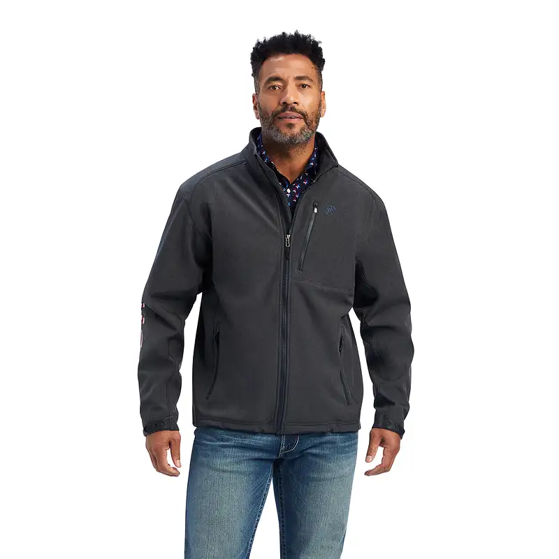 'Ariat' Men's Logo 2.0 Patriot Softshell Concealed Carry Jacket - Charcoal