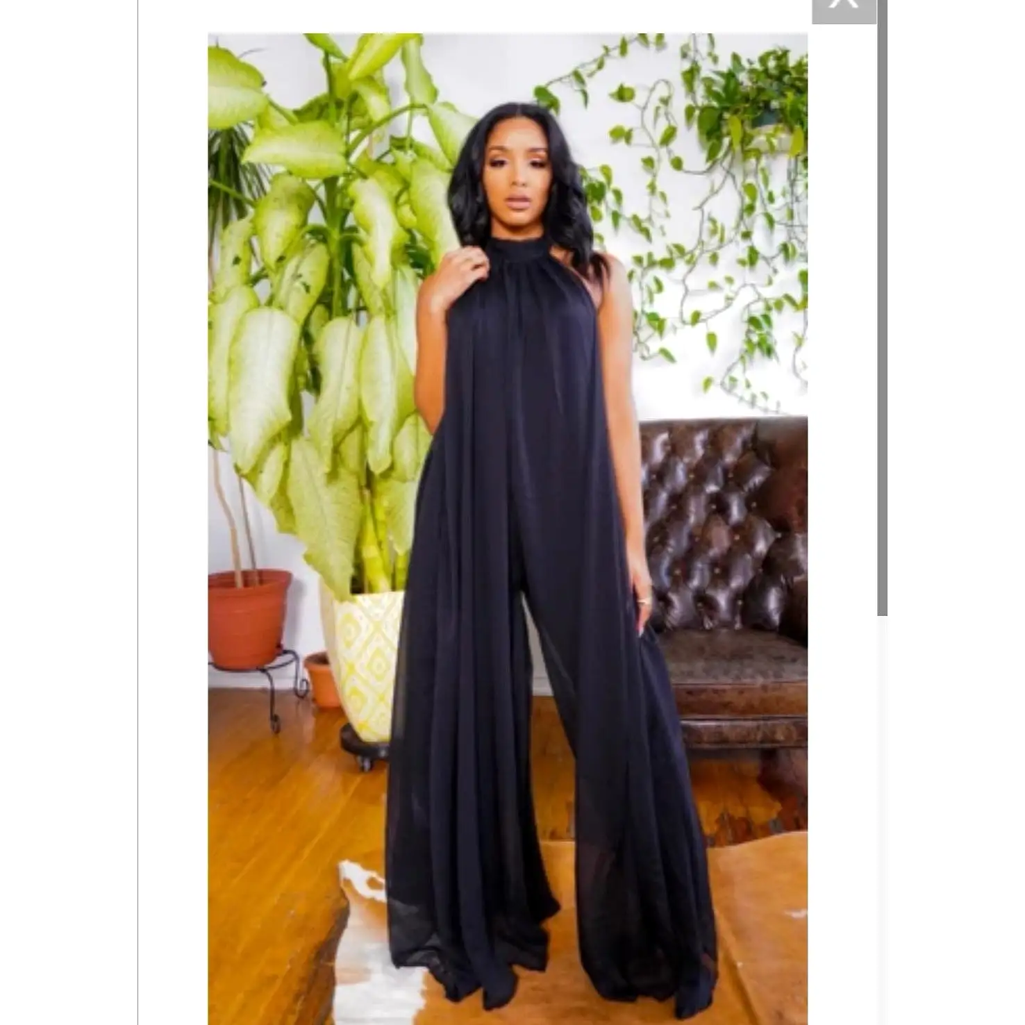 Backless Wide Leg Jumpsuit