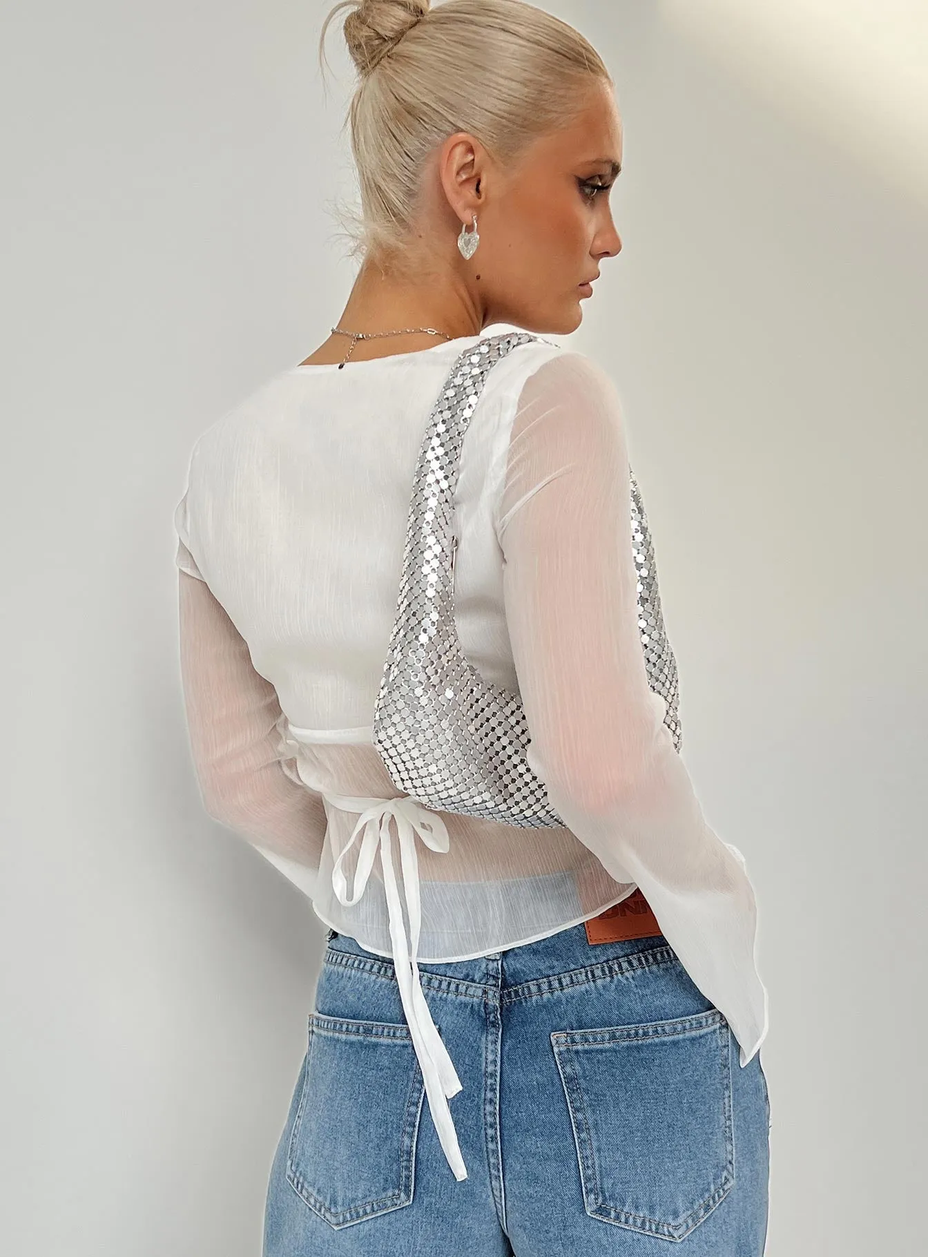 Bardo Long Sleeve Top White