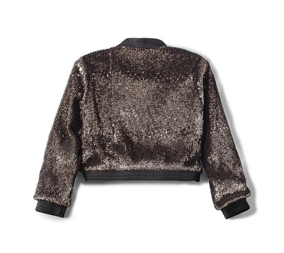 BARDOT JUNIOR GIRLS GOLD SEQUIN JACKET 3 YEARS