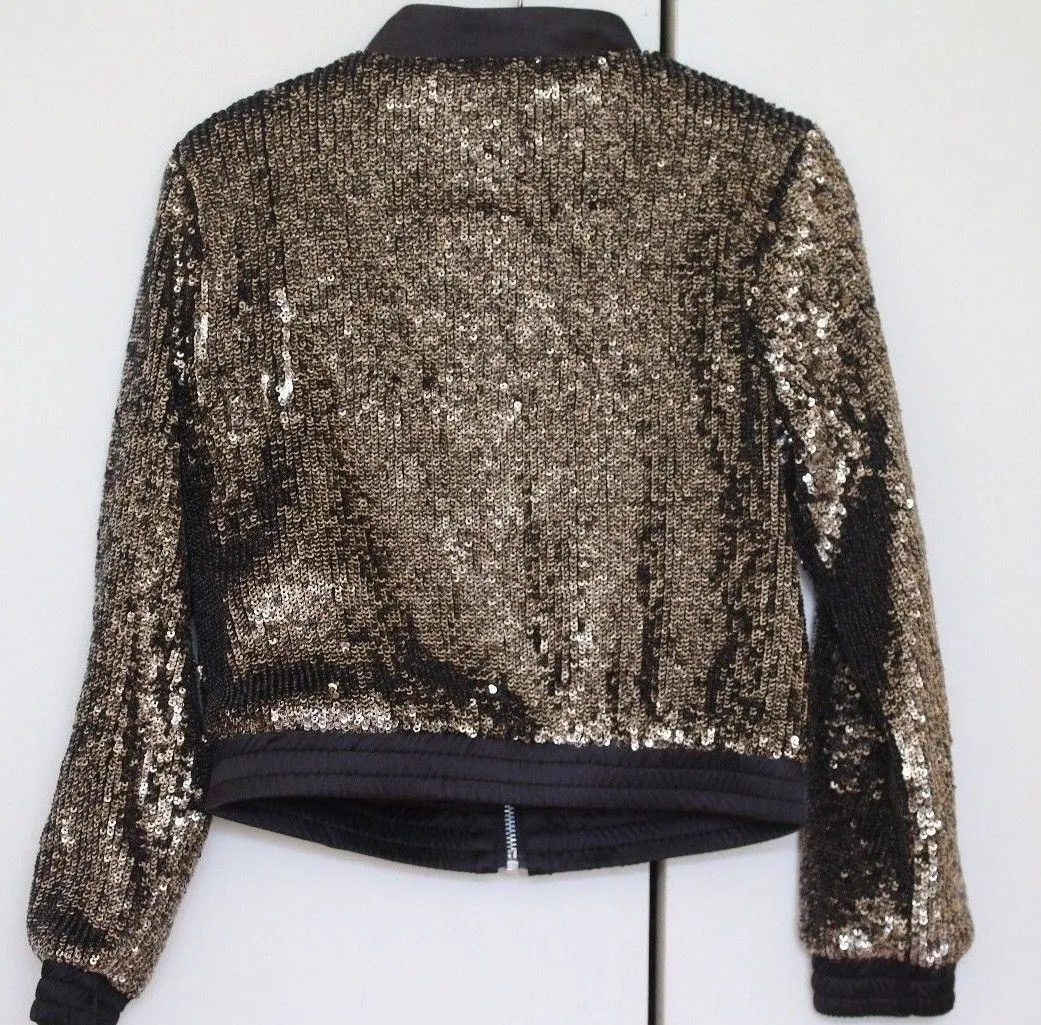 BARDOT JUNIOR GIRLS GOLD SEQUIN JACKET 3 YEARS