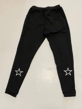 Black Terry Joggers /Stars