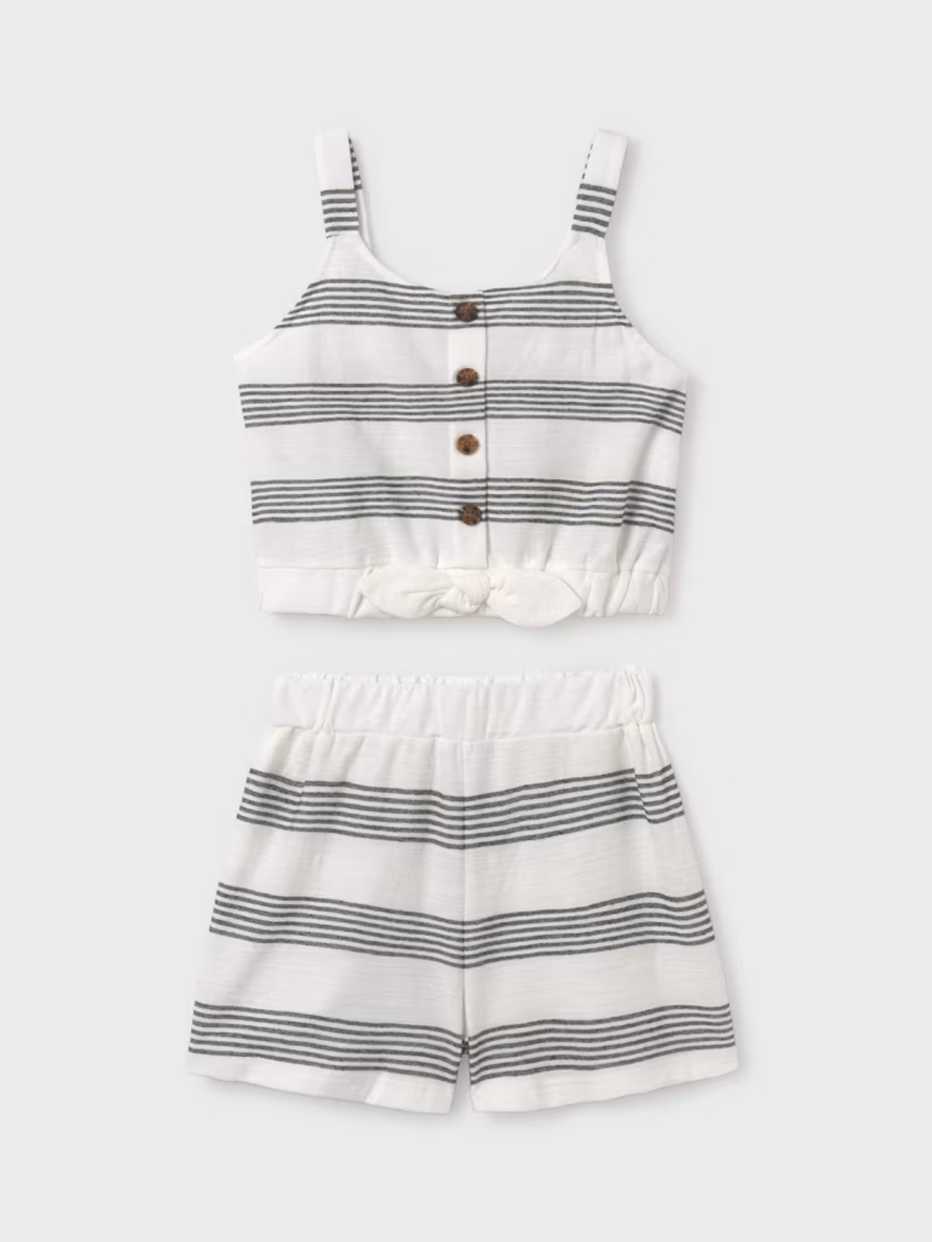 Black/White Striped Set - Big Girl