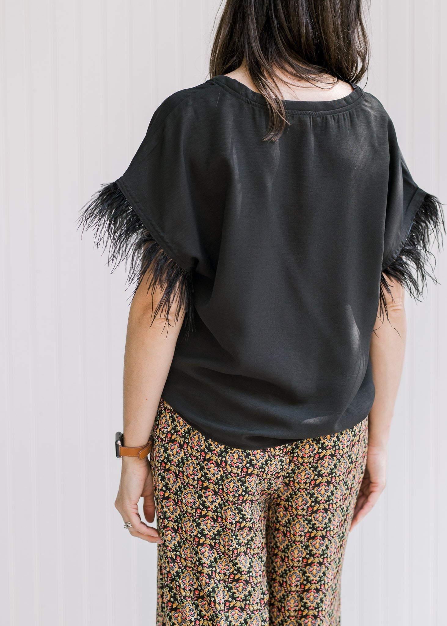 Bold Move Black Feather Top