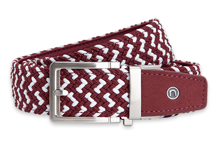 Braided Maroon, 1 3/8 Strap, Golf Belt