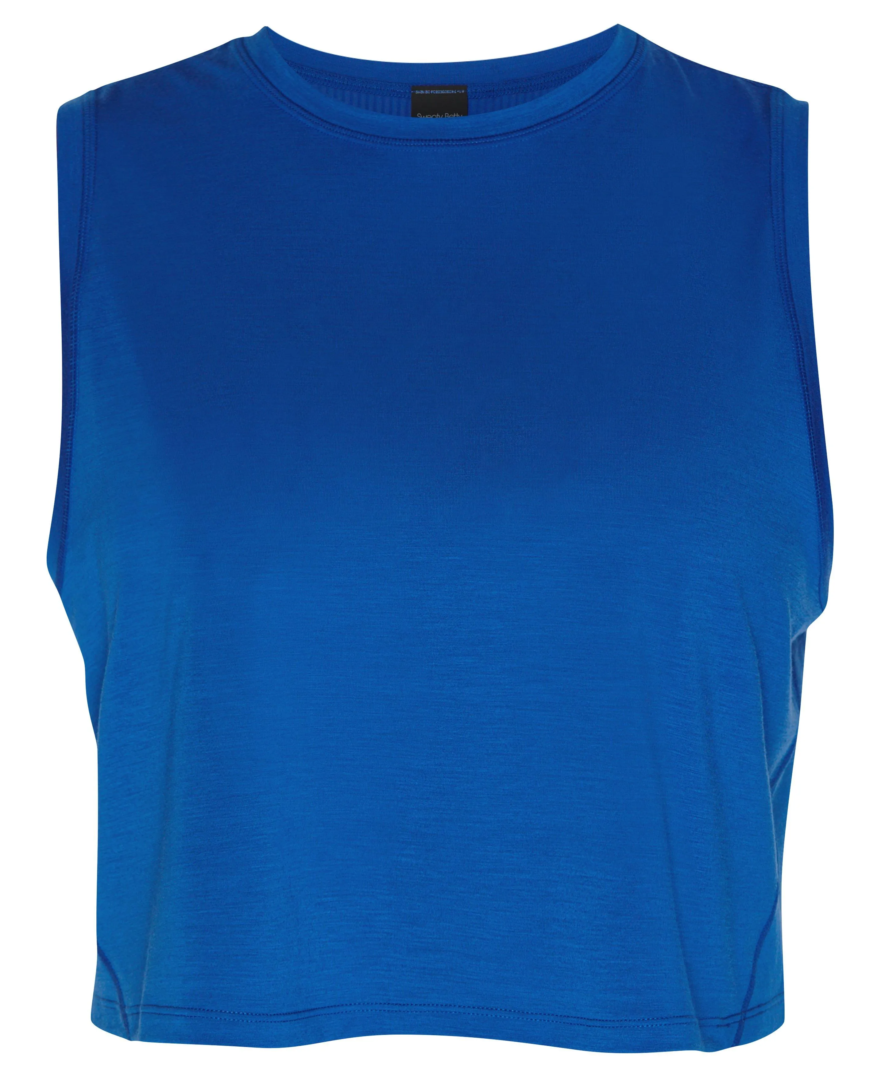 Breathe Easy Crop Muscle Tank Sb9083 Lightning-Blue