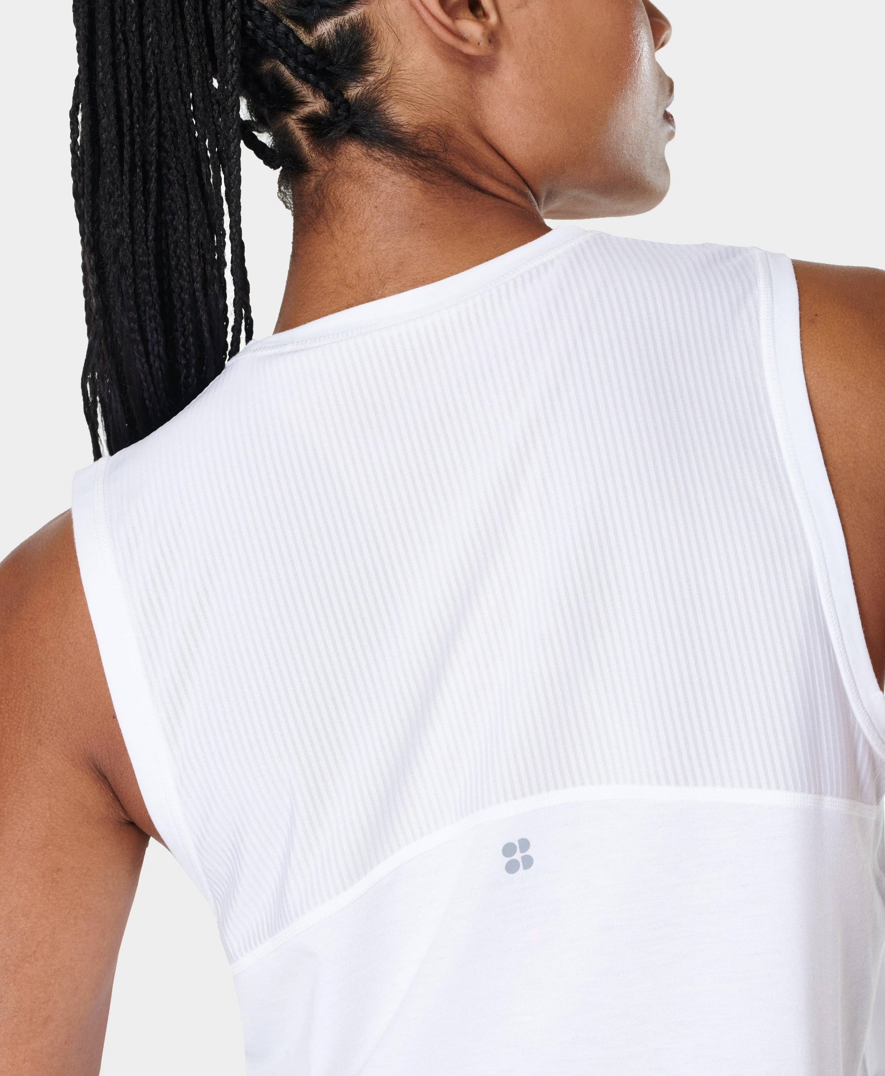 Breathe Easy Crop Muscle Tank Sb9083 White