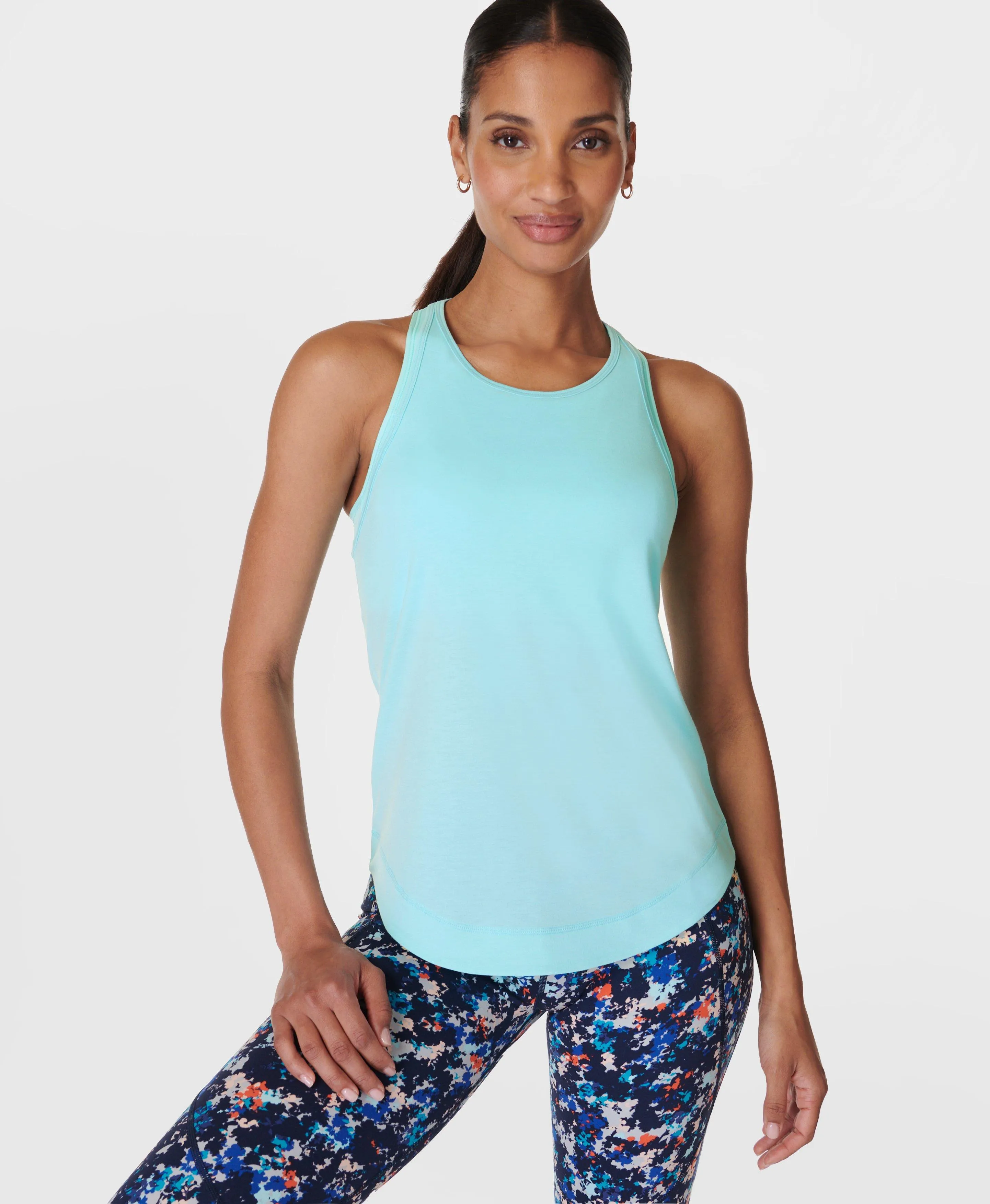 Breathe Easy Run Tank Top Sb9123 Aqua-Pop-Blue