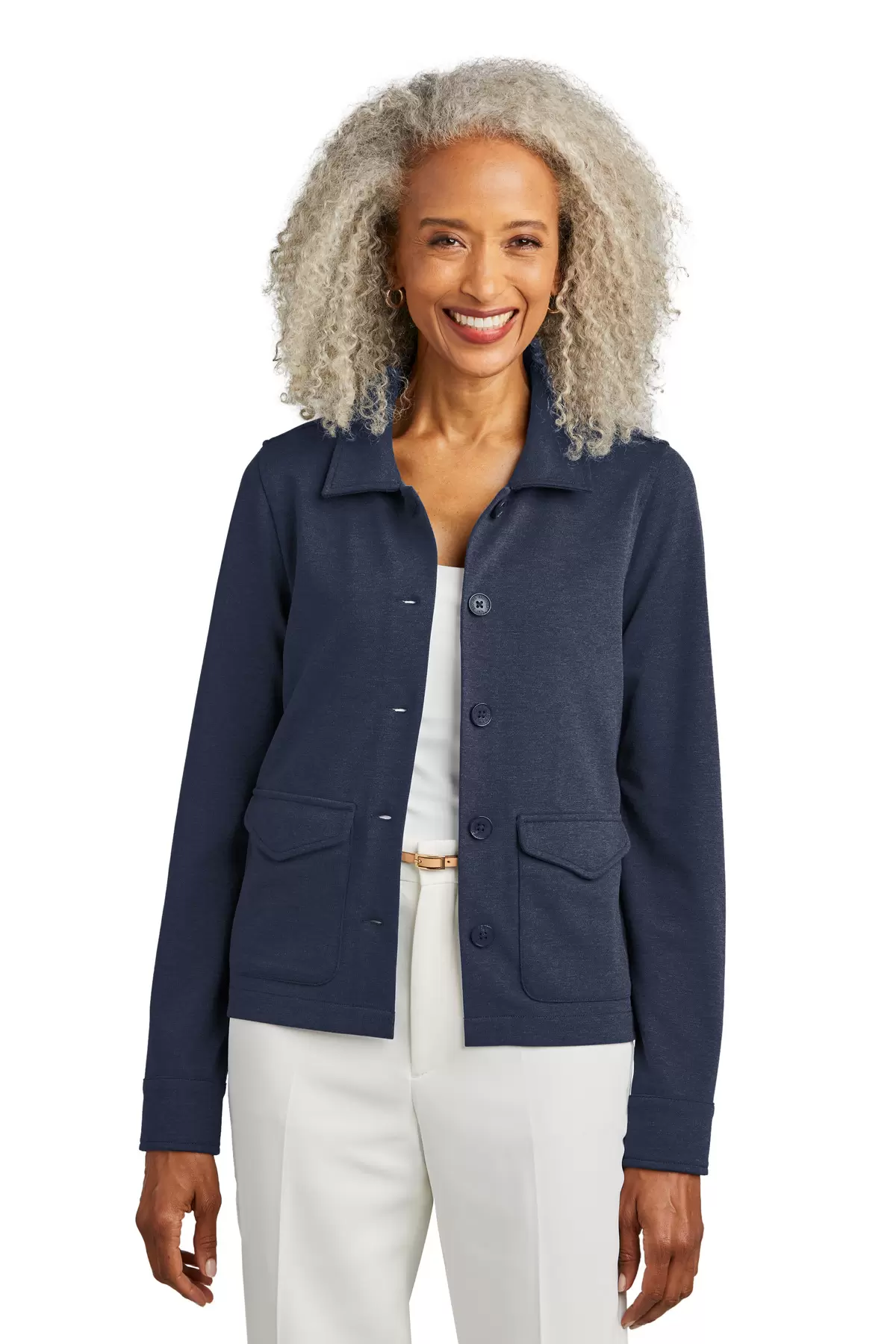 Brooks Brothers BB18205  Women's Mid-Layer Stretch Button Jacket SKU: BB18205