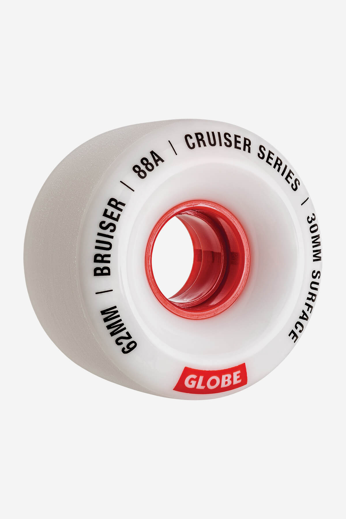 Bruiser Cruiser Skateboard Wheel 62mm - White/Red