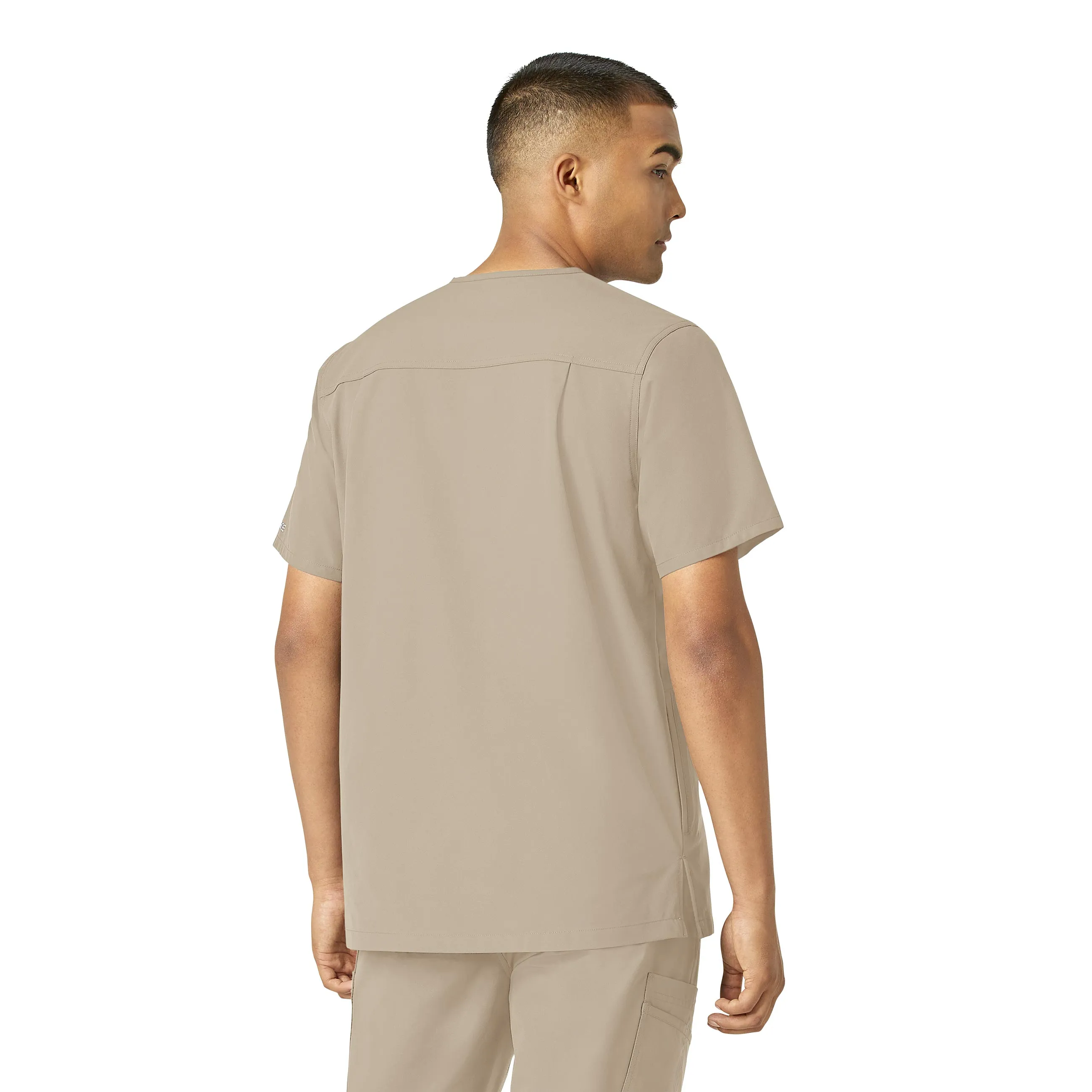 Carhartt Force Essentials Men's V-Neck Shirttail Scrub Top - Khaki