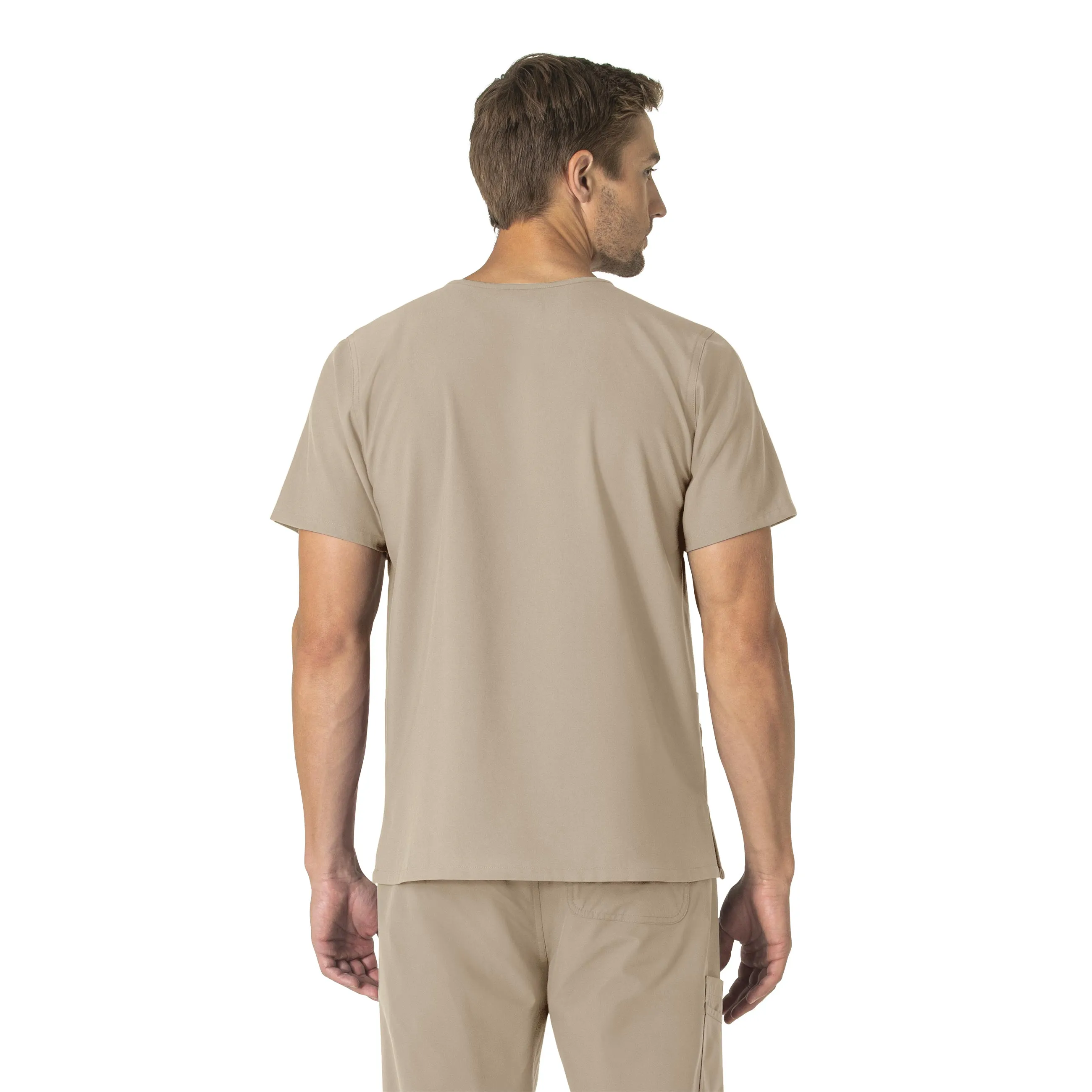 Carhartt Force Essentials Unisex V-Neck 6-Pocket Scrub Top - Khaki