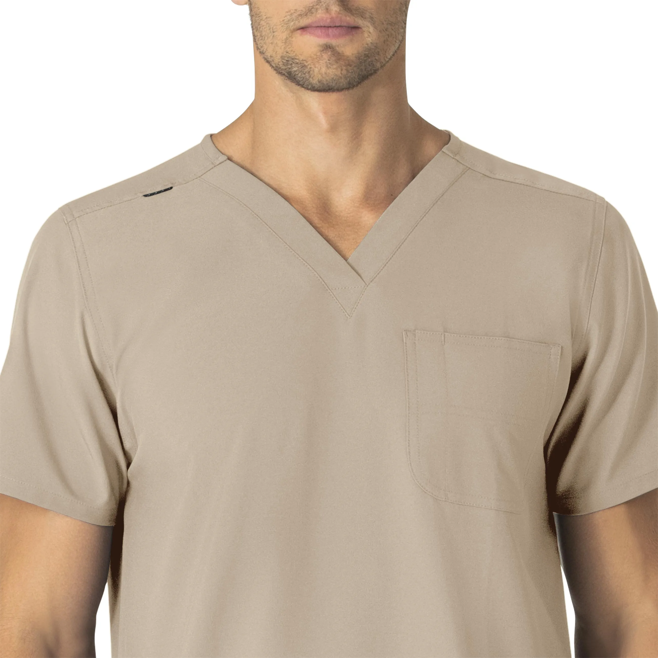 Carhartt Force Essentials Unisex V-Neck 6-Pocket Scrub Top - Khaki