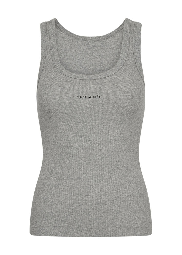 Copenhagen Muse Siv Top - Light Grey Melange