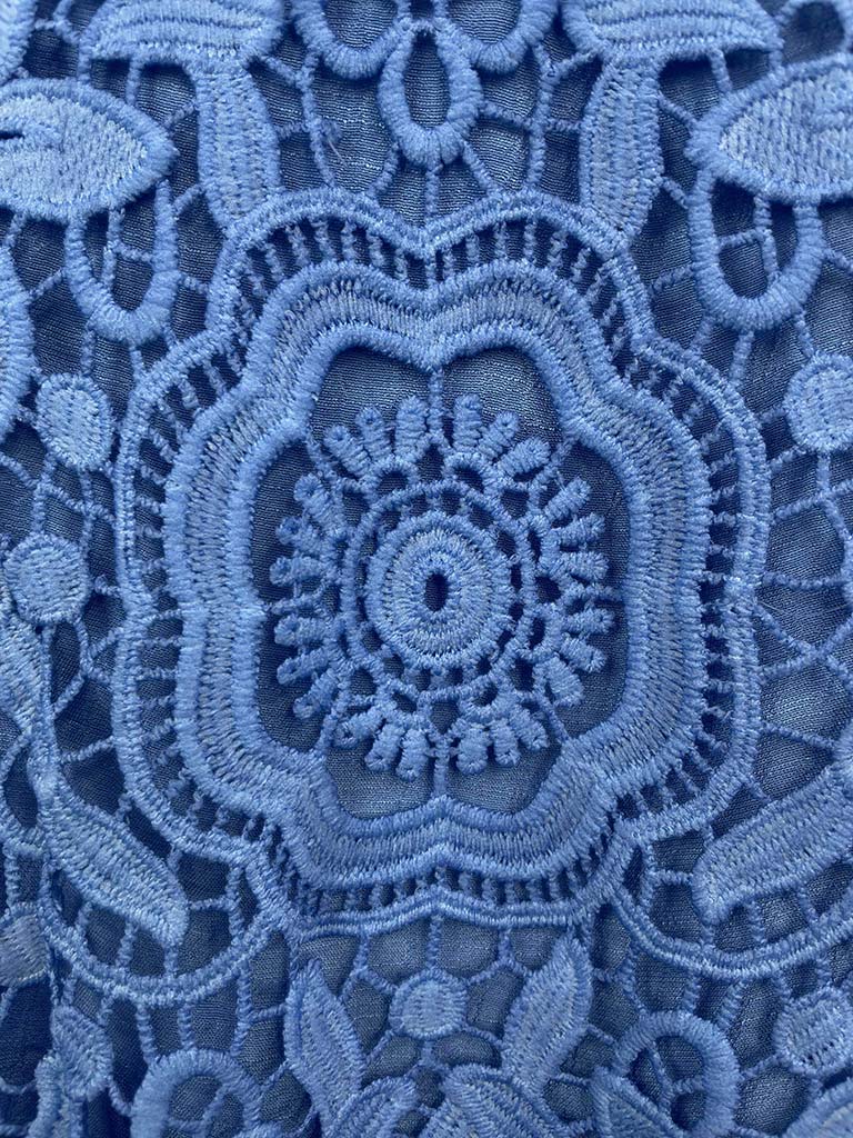 Crochet Detail Kaftan Top - Cobalt