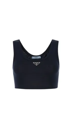 Crop Tank Top - Navy