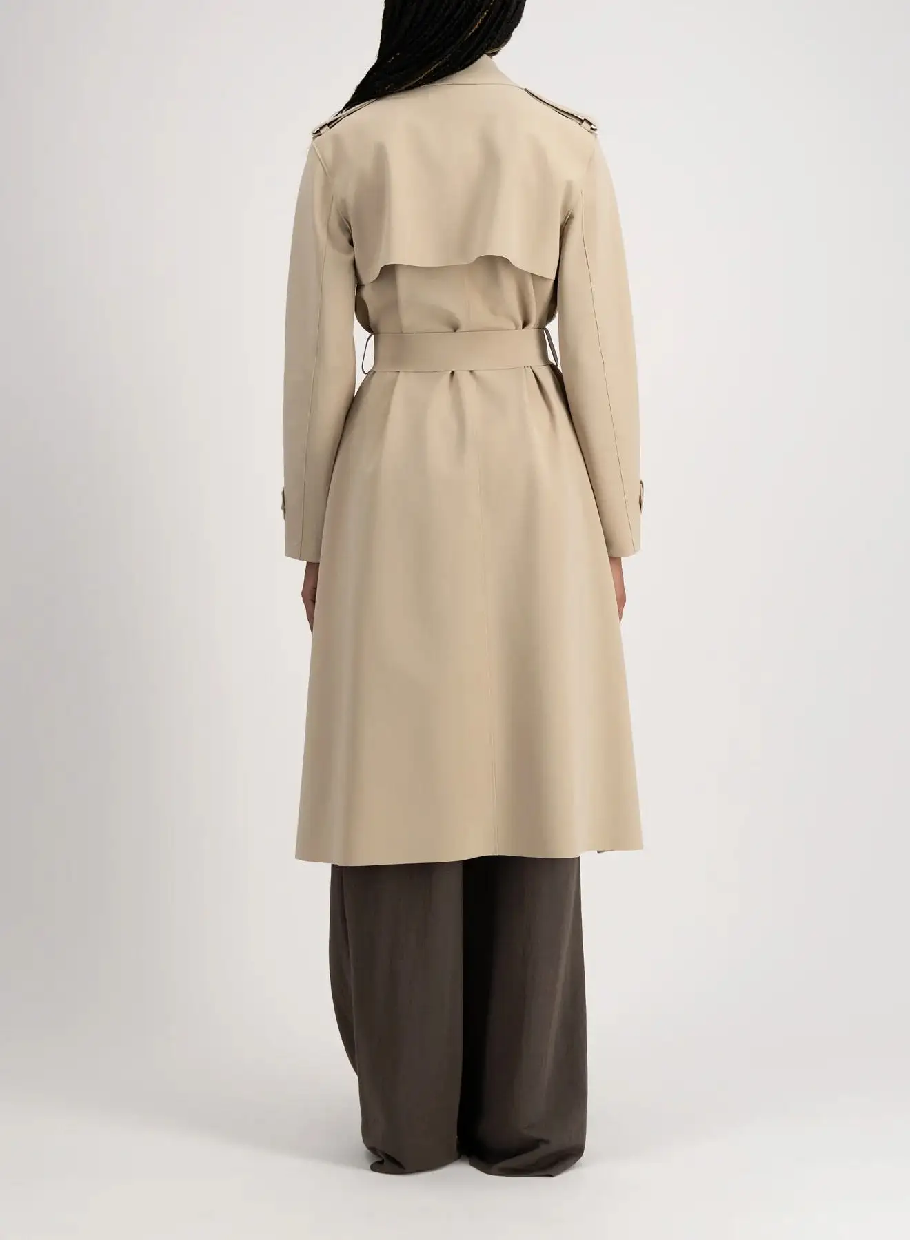 Double Vent Trench Coat Scuba - Sand