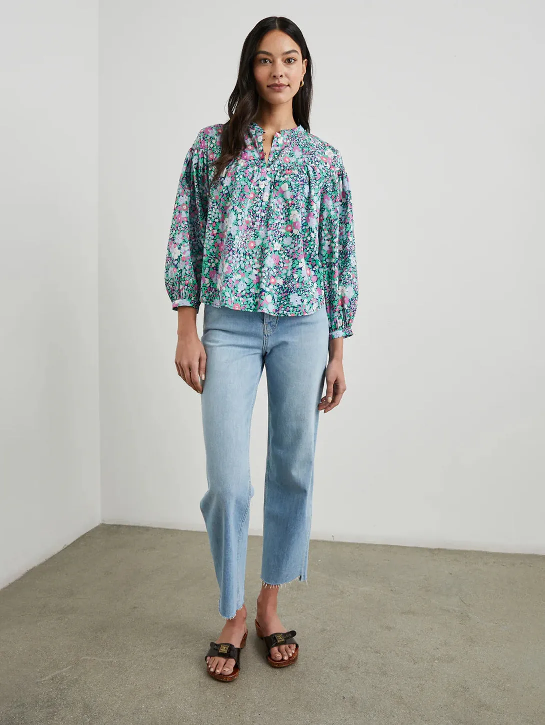 Ellison Top - Navy Leilani Floral