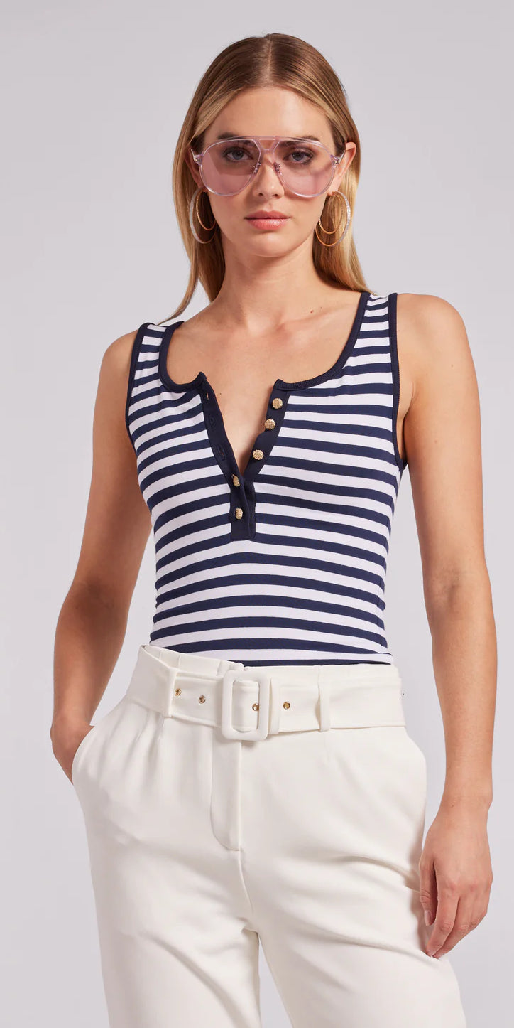 Generation Love - Fathima Striped Top - Navy/White