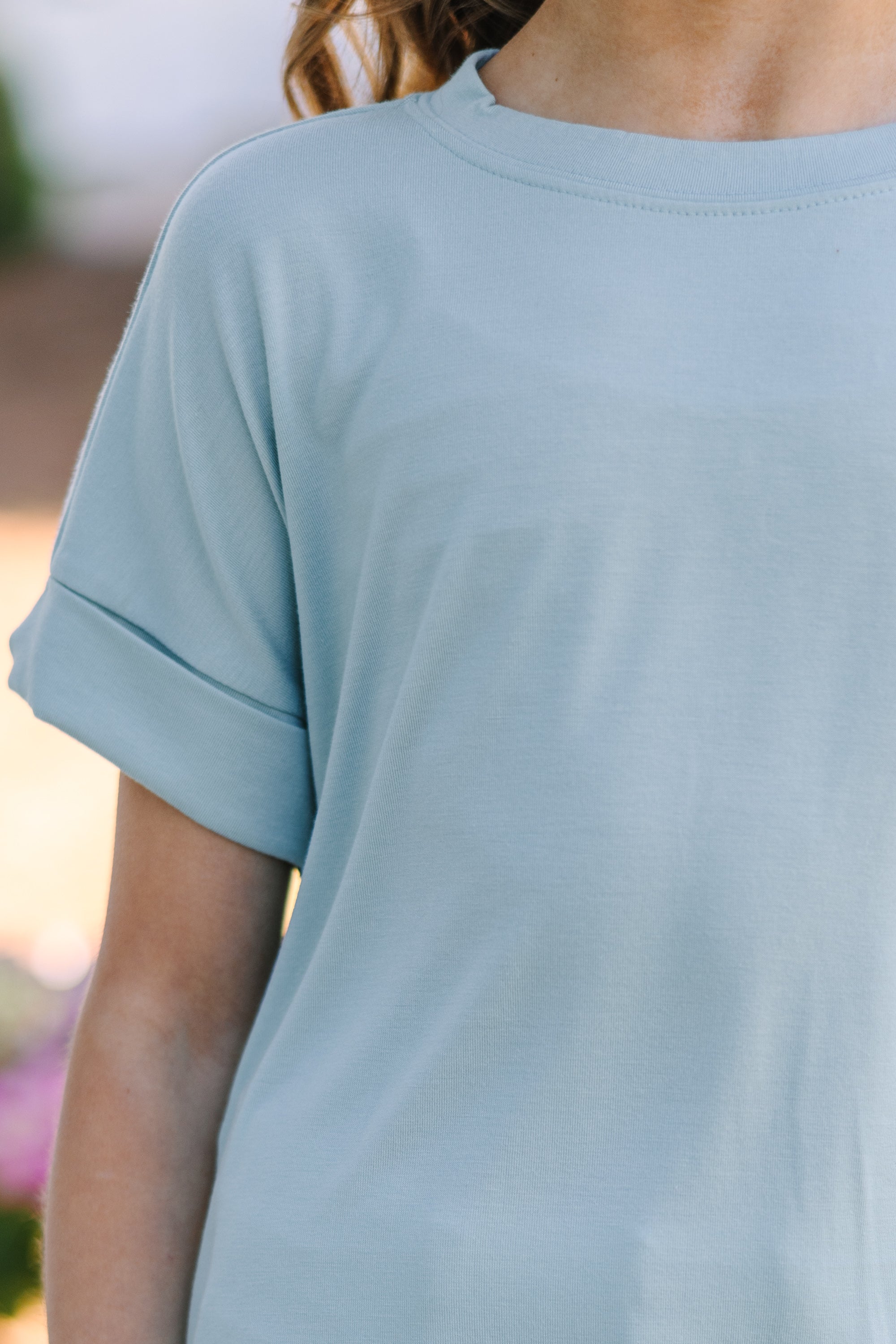 Girls: Make Your Life Easy Light Green Crew Neck Top