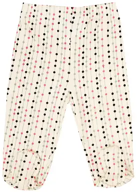 GOTS Certified Organic Cotton Clothing Baby Footed Pants (Stripes-Dots)