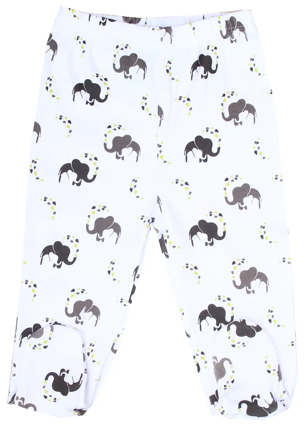 GOTS Certified Organic Cotton Clothing  Footed Baby Pants (Elephant)