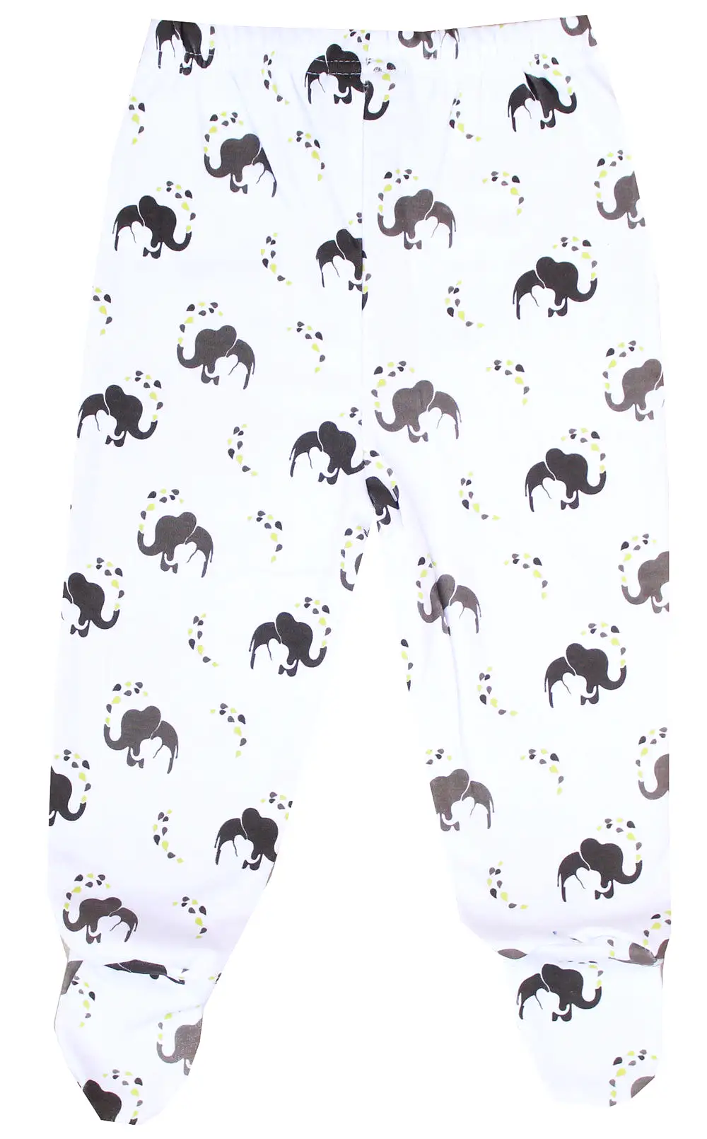 GOTS Certified Organic Cotton Clothing  Footed Baby Pants (Elephant)