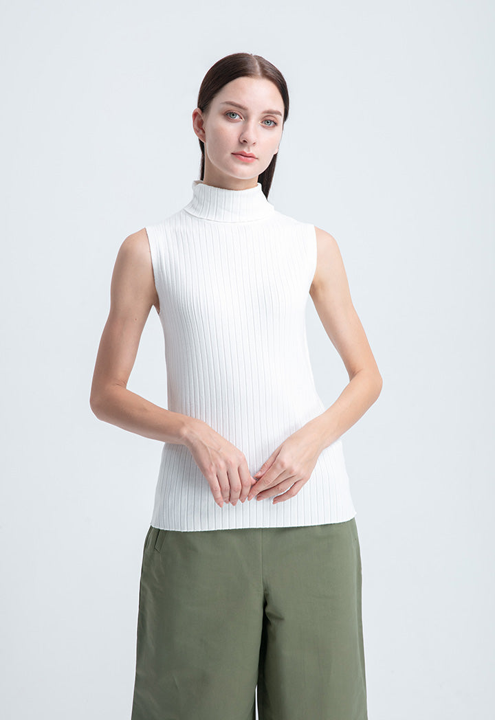 High Neck Knitted Basic Top