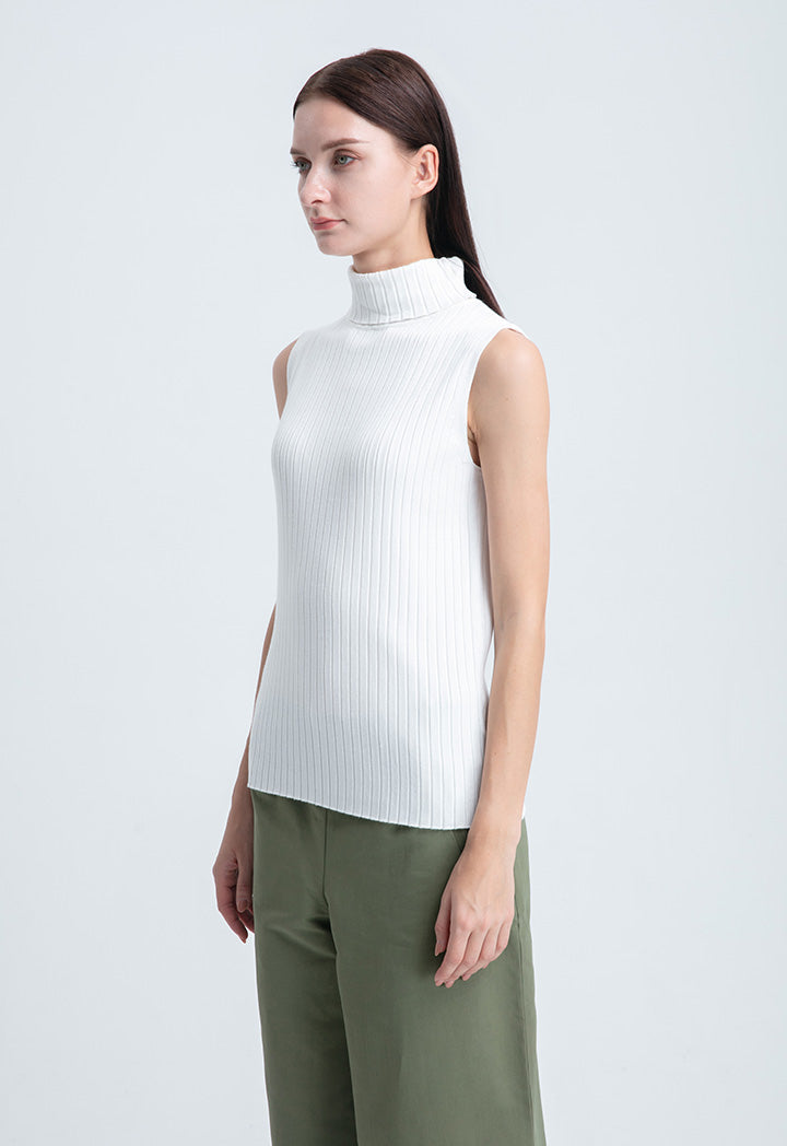 High Neck Knitted Basic Top