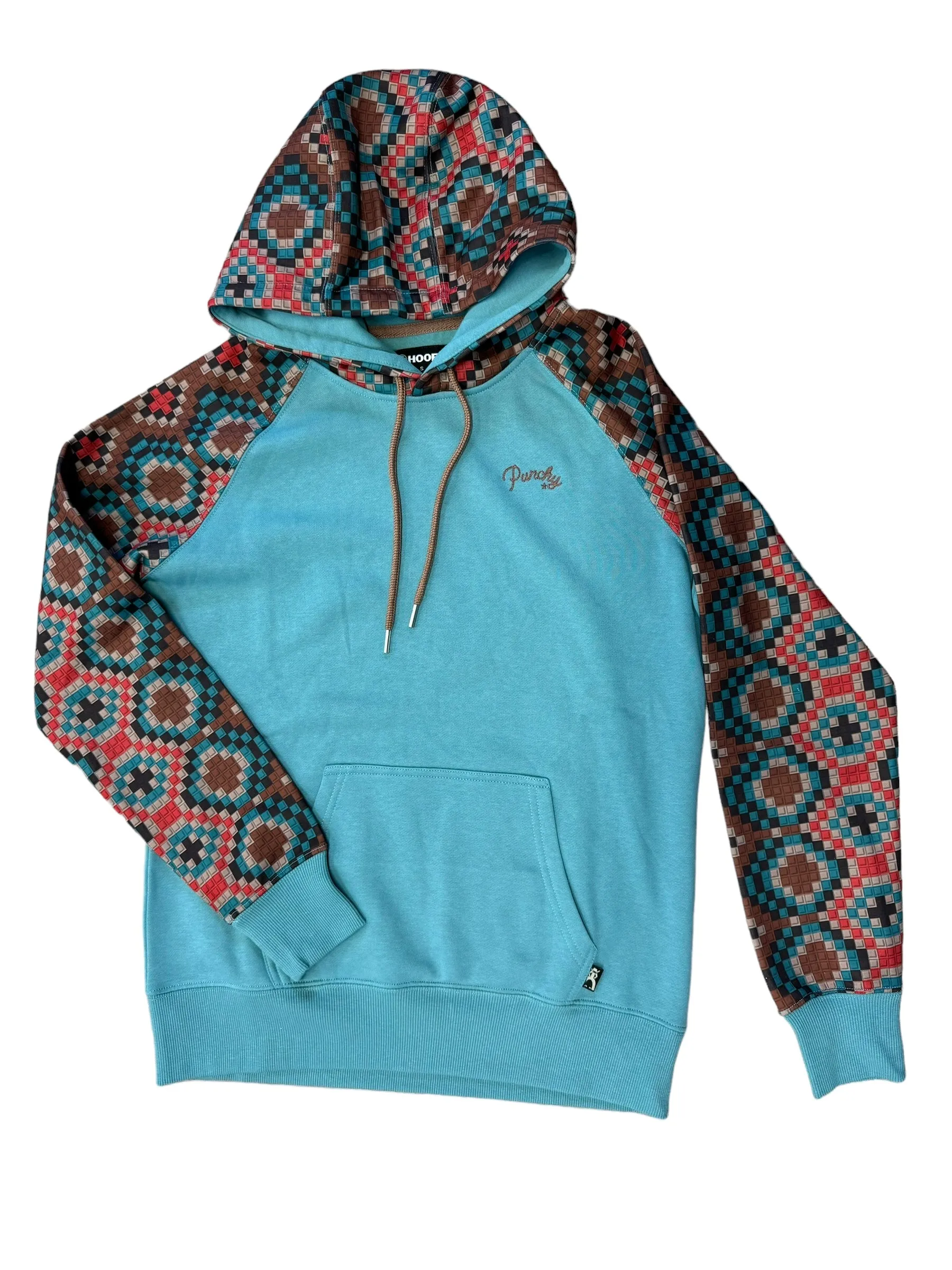 Hooey Women's Punchy Turquoise Aztec Accent Print Hoodie PH1003TQTN