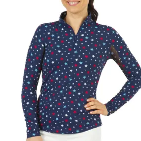 IBKUL Mock Long Sleeve Celebration Navy