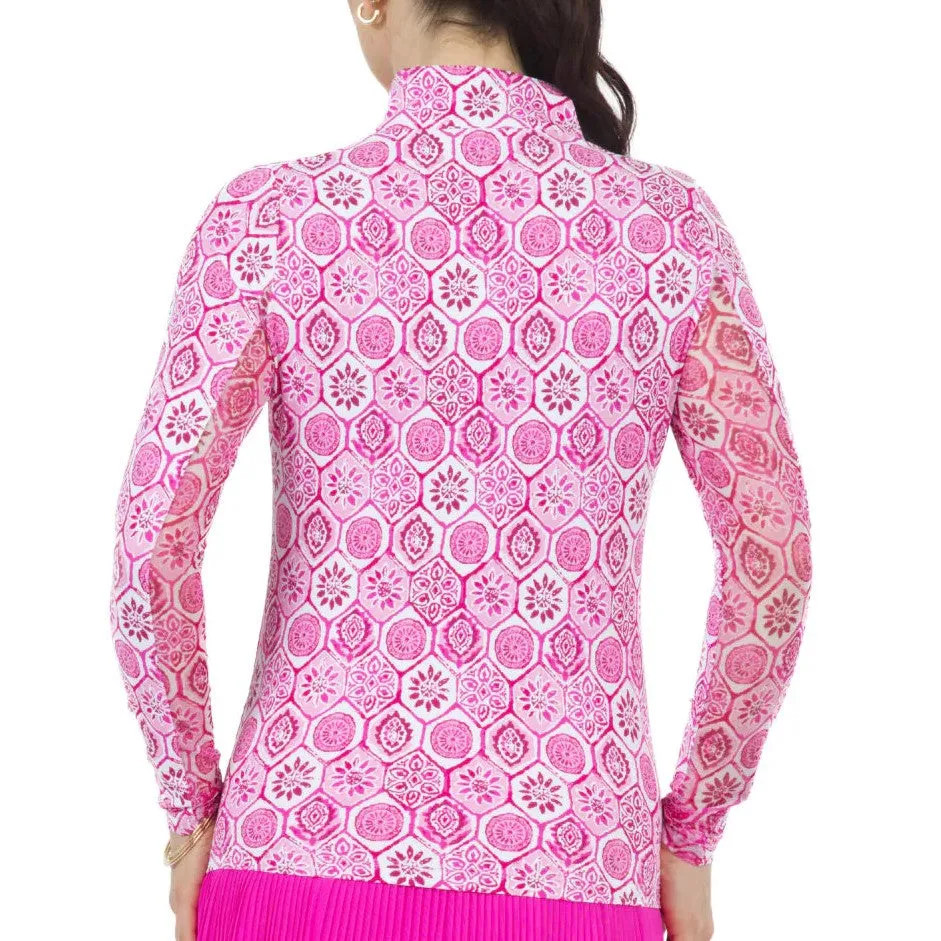 IBKUL Mock Long Sleeve Terra Pink