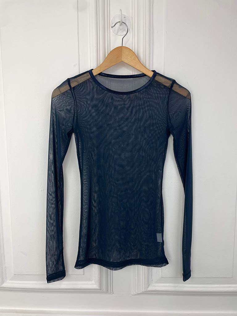 I.D Mesh Layering Top - Navy