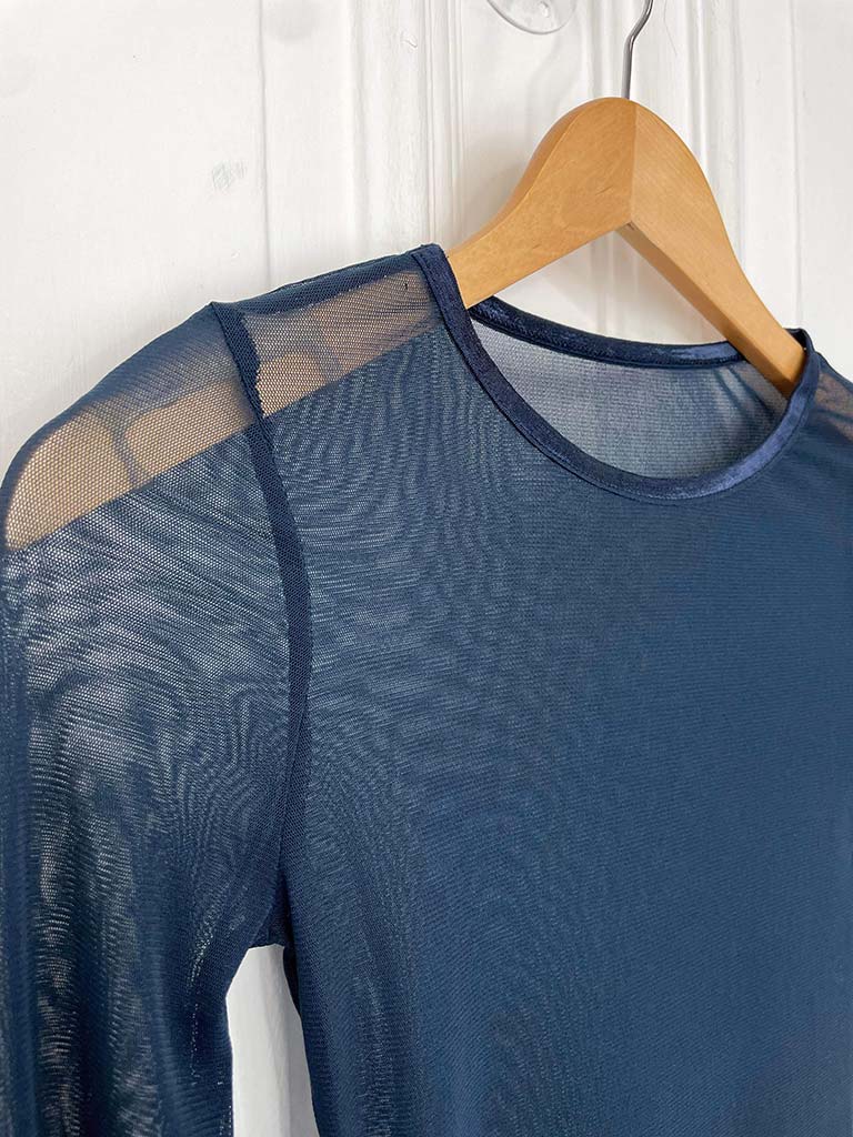 I.D Mesh Layering Top - Navy