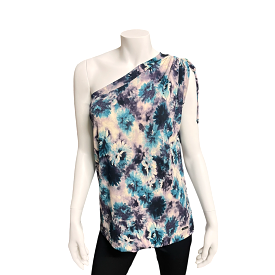 Itanya Top - Turq Navy Flowers