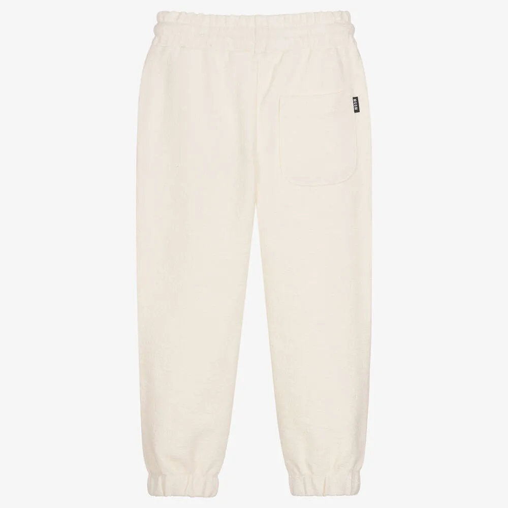 Ivory Cotton Terry Logo Joggers