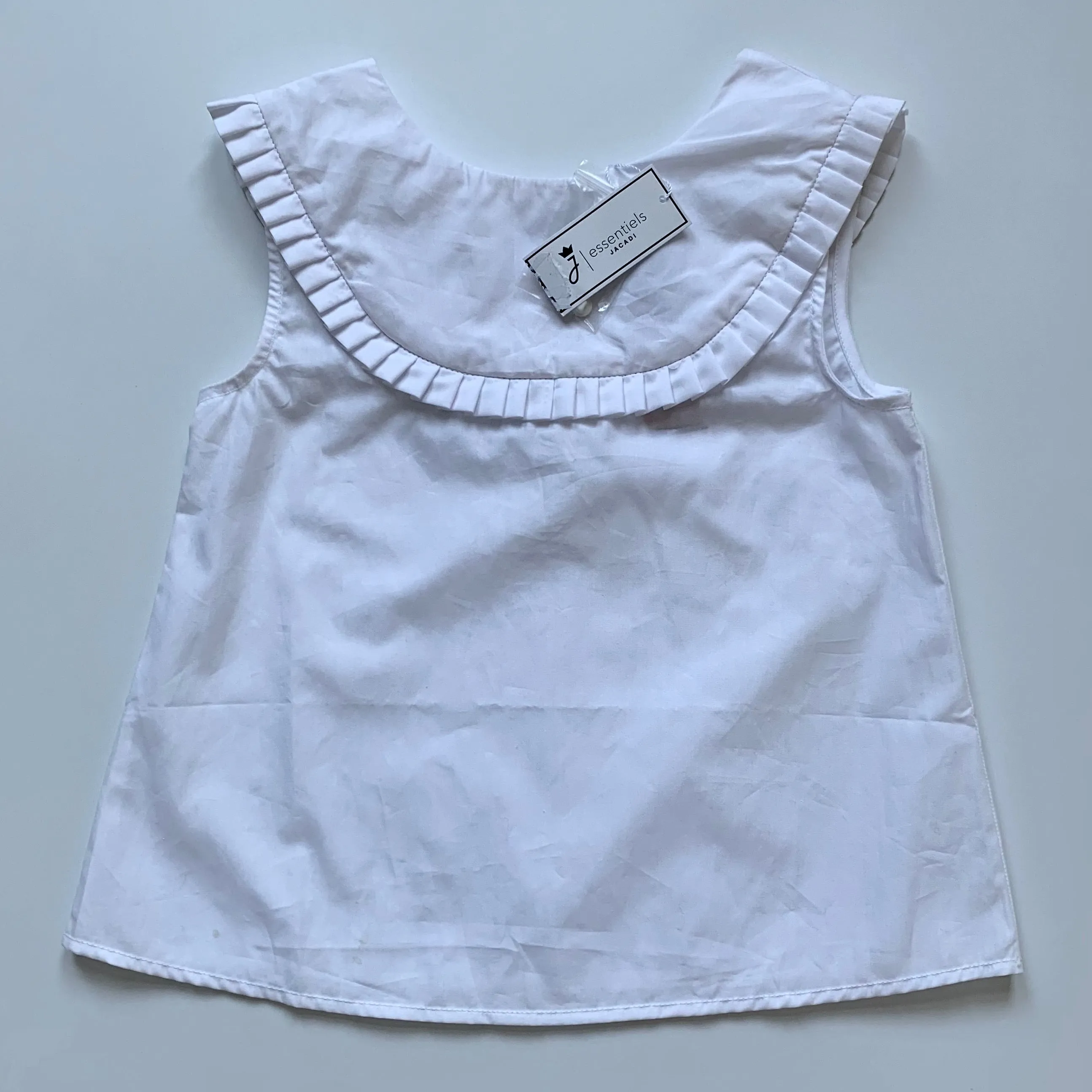 Jacadi White Pleat Detail Top: 4 Years (Brand New)