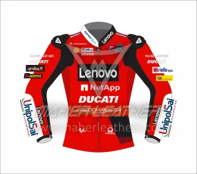 Jack Miller Red Leather Racing Ducati motorbike jacket 2022