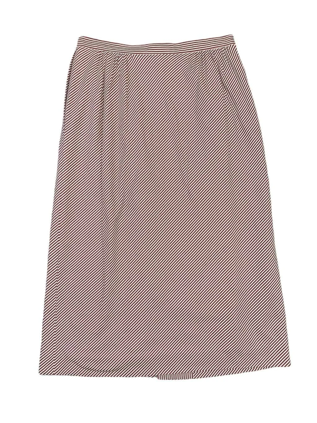 Jaeger vintage maroon and white striped midi skirt – Small / Medium