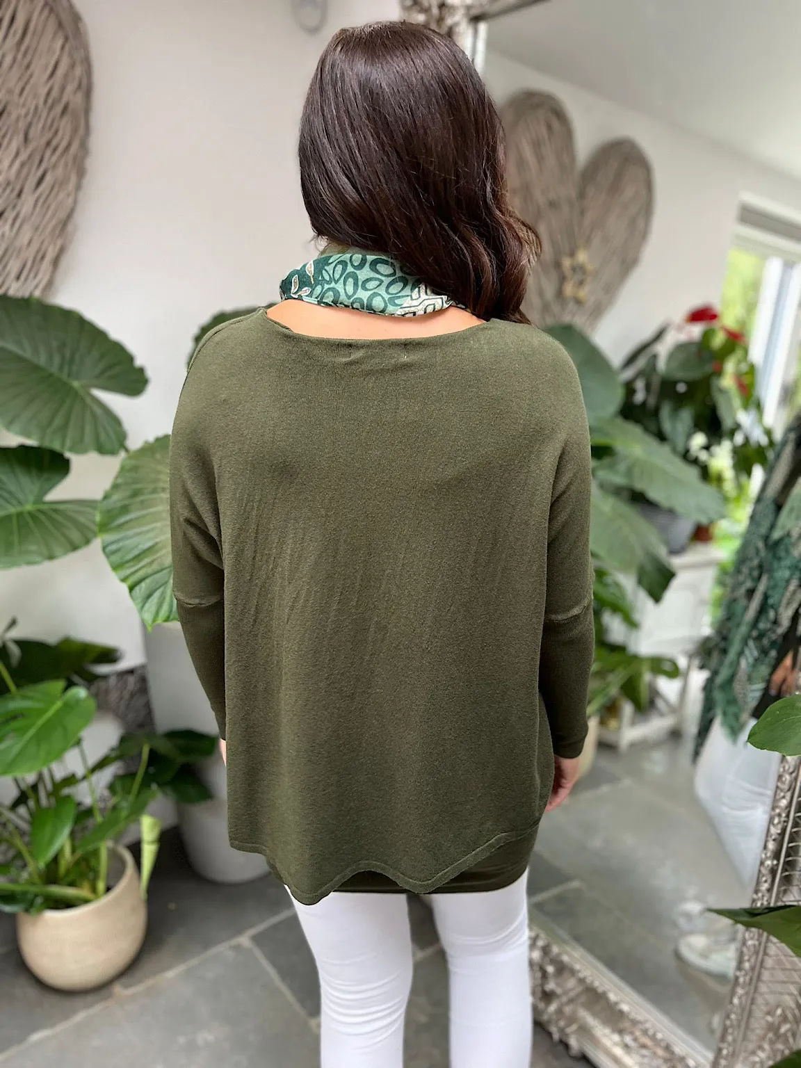 Khaki Layered Soft Touch Top Phoebe