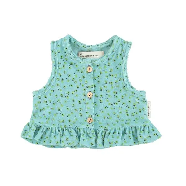 Kids Piupiuchick top - Light Blue/Yellow Flowers