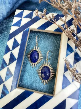 Lapis Statement Earrings KE011