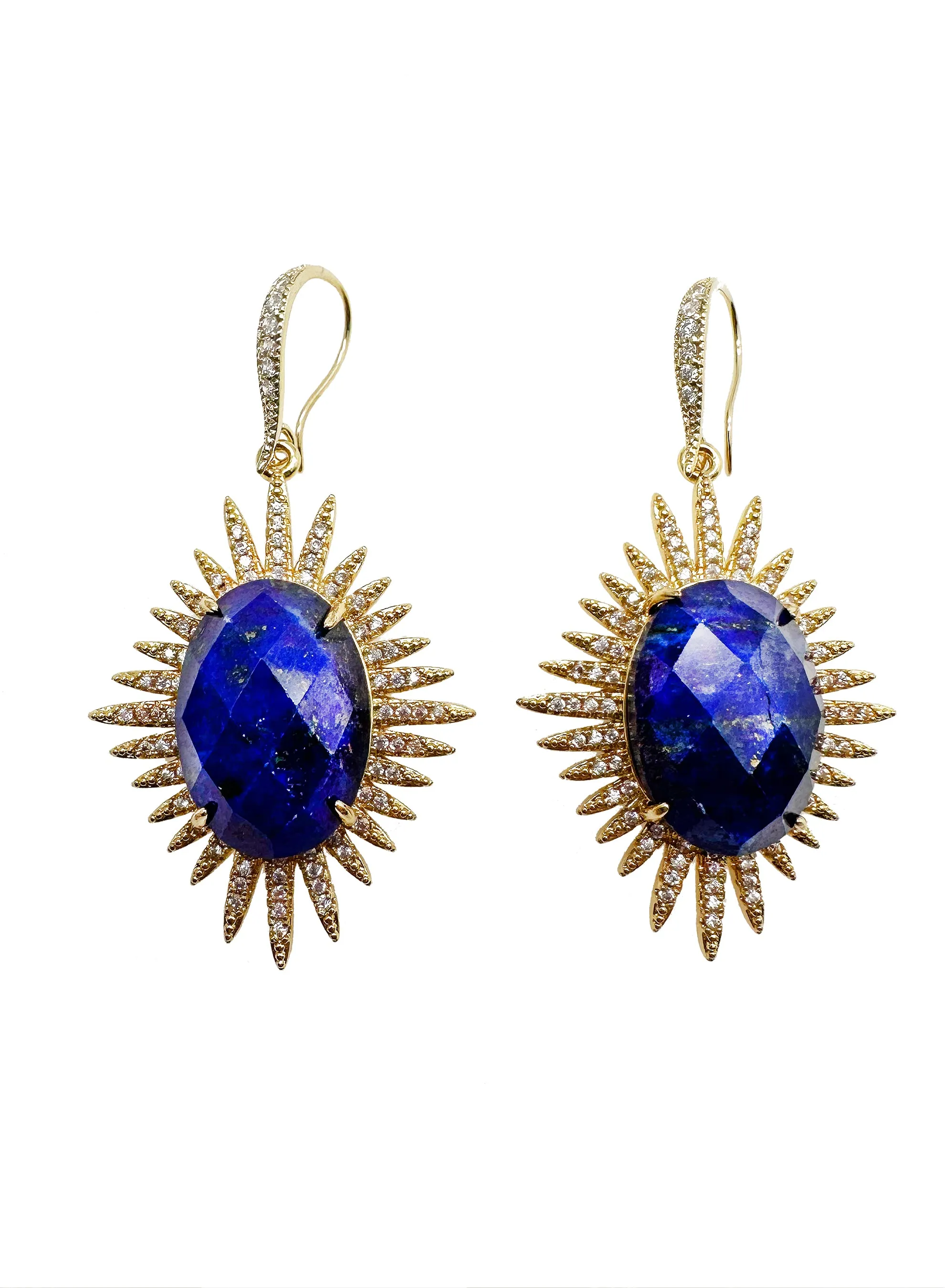 Lapis Statement Earrings KE011