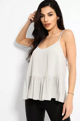 Light Grey Drop Waist Strappy Top