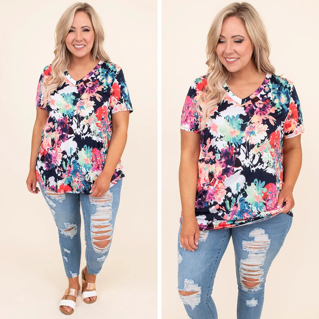 Lily Pad Top, Navy