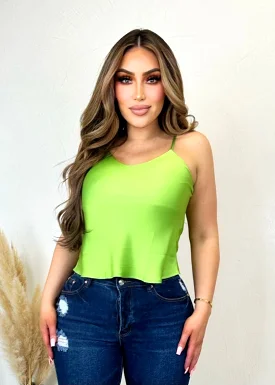 Lissa Satin Top Green